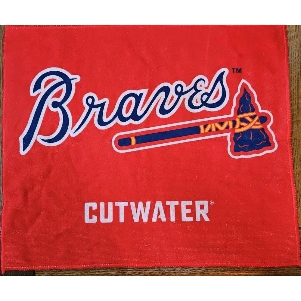 Rare GA Atlanta Braves Cutwater 18x15‎ Hand Towel Baseball Mancave Breweriana